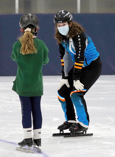 Girls love short track speed skating