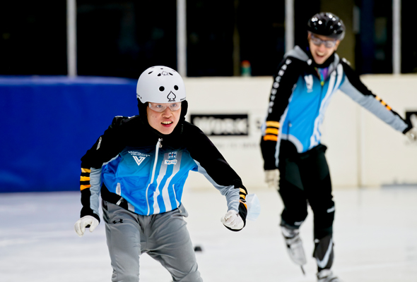 Special Olympics short track speed skating races